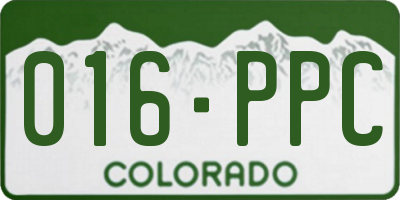CO license plate 016PPC