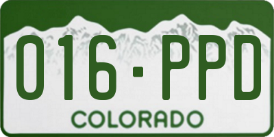 CO license plate 016PPD
