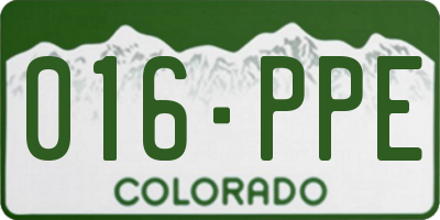 CO license plate 016PPE