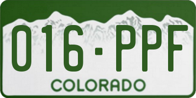 CO license plate 016PPF