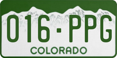 CO license plate 016PPG