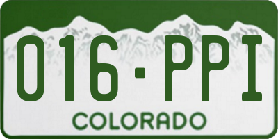 CO license plate 016PPI