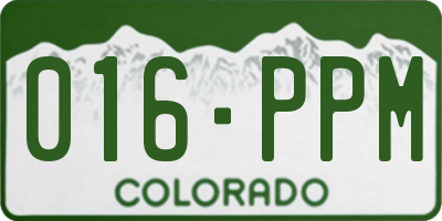 CO license plate 016PPM