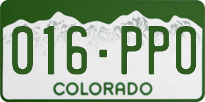 CO license plate 016PPO