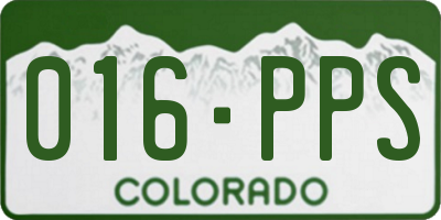 CO license plate 016PPS
