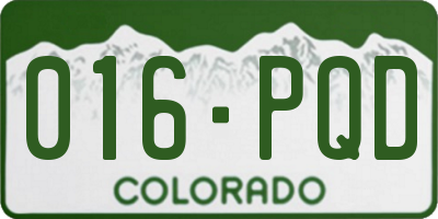 CO license plate 016PQD