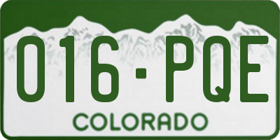 CO license plate 016PQE