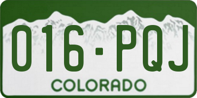 CO license plate 016PQJ