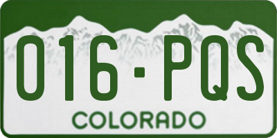 CO license plate 016PQS
