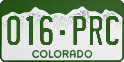 CO license plate 016PRC
