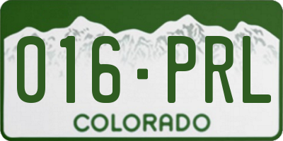 CO license plate 016PRL