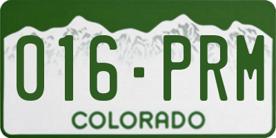 CO license plate 016PRM