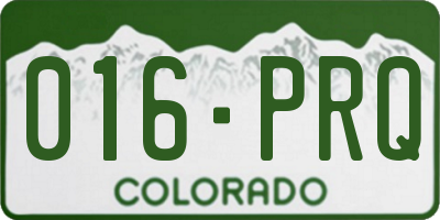 CO license plate 016PRQ