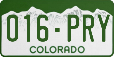 CO license plate 016PRY