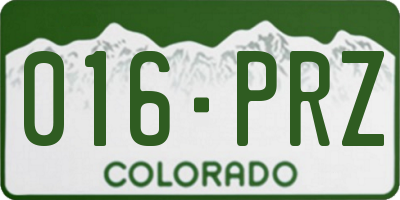 CO license plate 016PRZ