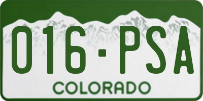 CO license plate 016PSA