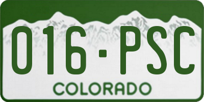 CO license plate 016PSC