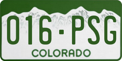 CO license plate 016PSG
