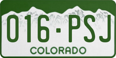 CO license plate 016PSJ