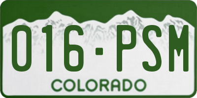 CO license plate 016PSM