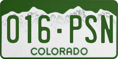 CO license plate 016PSN
