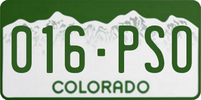 CO license plate 016PSO