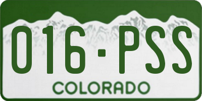 CO license plate 016PSS