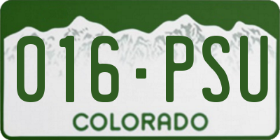 CO license plate 016PSU