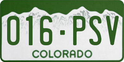CO license plate 016PSV