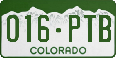 CO license plate 016PTB