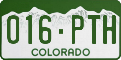 CO license plate 016PTH