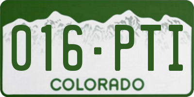 CO license plate 016PTI