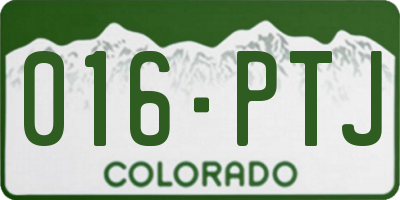 CO license plate 016PTJ