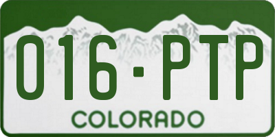 CO license plate 016PTP