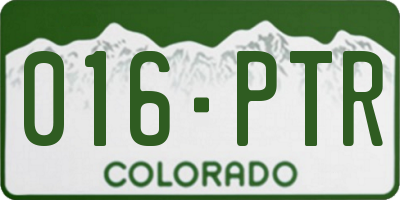 CO license plate 016PTR