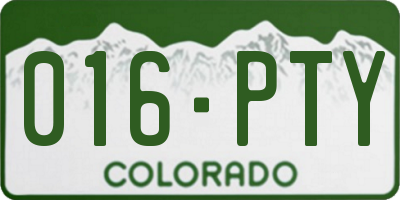 CO license plate 016PTY