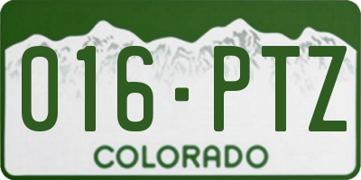 CO license plate 016PTZ