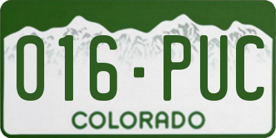 CO license plate 016PUC