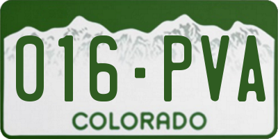 CO license plate 016PVA