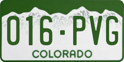 CO license plate 016PVG