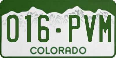 CO license plate 016PVM