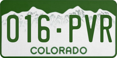 CO license plate 016PVR