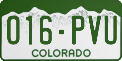 CO license plate 016PVU