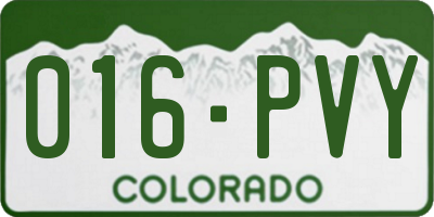 CO license plate 016PVY