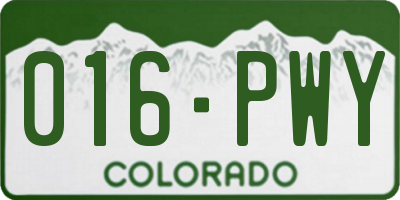 CO license plate 016PWY