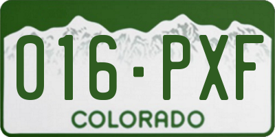 CO license plate 016PXF