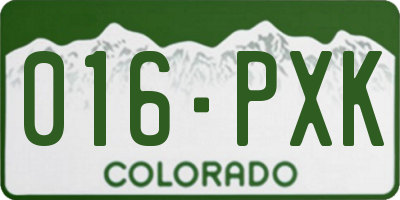 CO license plate 016PXK
