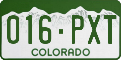 CO license plate 016PXT
