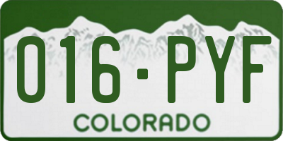 CO license plate 016PYF