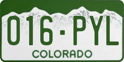 CO license plate 016PYL